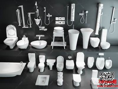 3D卫浴模型资源全解析 现代洁具马桶、洗手盆、浴缸、花洒、龙头模型集